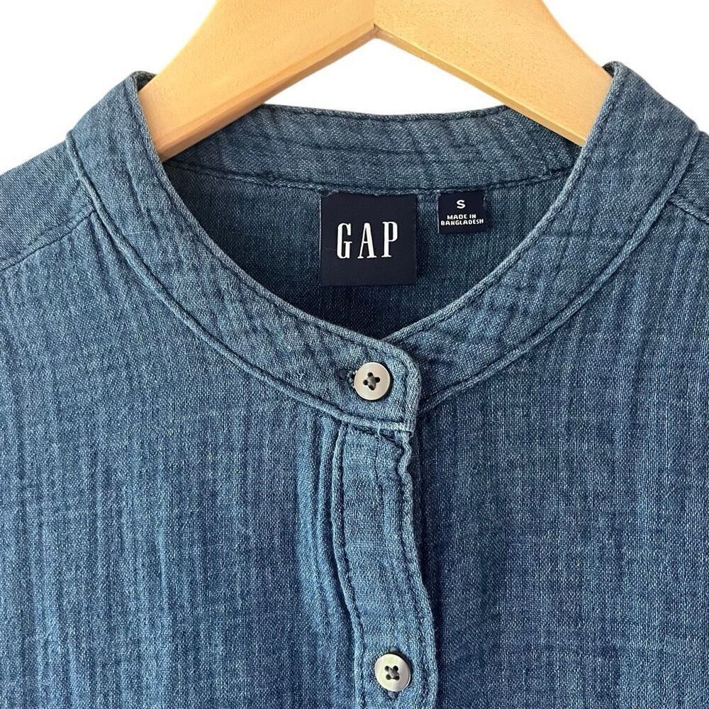 Gap Cotton Gauze Denim Mini Shirtdress Women’s dress Size small - Picture 4 of 12